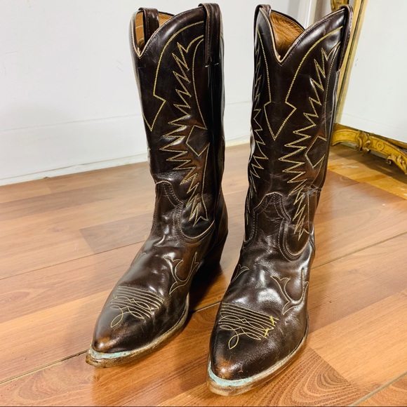 VTG boulet leather cowboy boots